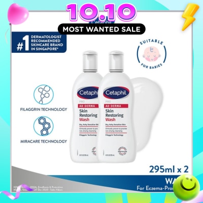 CETAPHIL Pro AD Derma Body Wash Twin Pack 2x295ml image