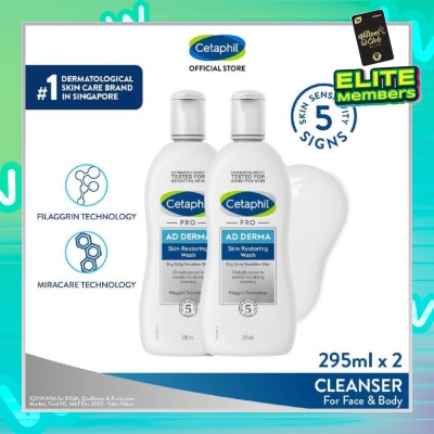 CETAPHIL Pro AD Derma Body Wash Twin Pack 2x295ml