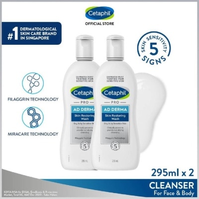 CETAPHIL Pro AD Derma Body Wash Twin Pack 2x295ml