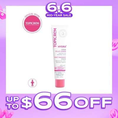 TOPICREM - Hydra+ Light Radiance Cream (Up To 24 Hours of Hydration) 40ml&nbsp;(Expiry: May`2027)