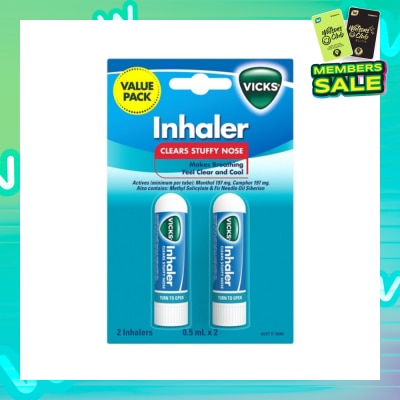 VICKS Nasal Decongestant Vicks Inhaler 2x 0.5ml
