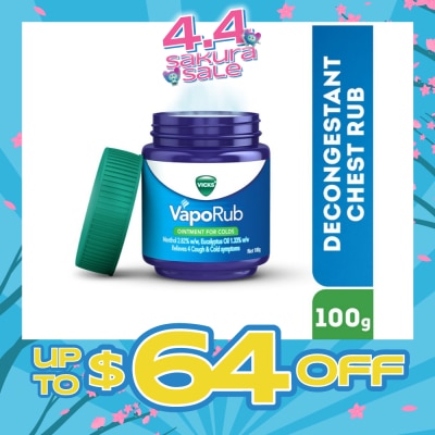 VICKS - VapoRub Vaporizing Ointment (Relief from Cough & Cold Symptoms) 100g