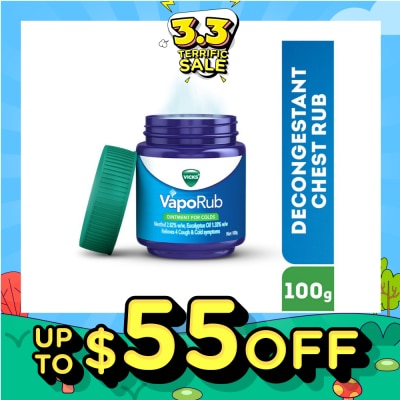 VICKS VapoRub Vaporizing Ointment (Relief from Cough & Cold Symptoms) 100g