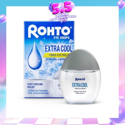 ROHTO EYE DROPS - Eye Drops Extra Cool (Sterile + Fast Cooling  Relief + For Tired Eye) 13ml