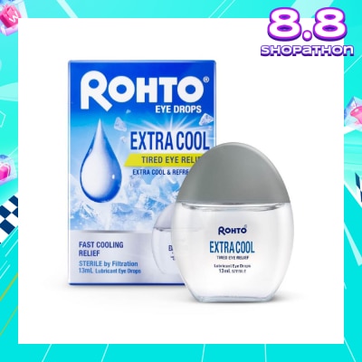 ROHTO EYE DROPS Eye Drops Extra Cool (Sterile + Fast Cooling  Relief + For Tired Eye) 13ml