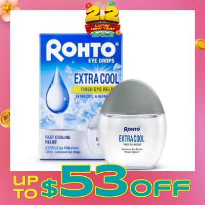 ROHTO EYE DROPS Eye Drops Extra Cool (Sterile + Fast Cooling  Relief + For Tired Eye) 13ml