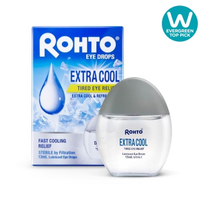 ROHTO EYE DROPS Eye Drops Extra Cool (Sterile + Fast Cooling Relief + For Tired Eye) 13ml image