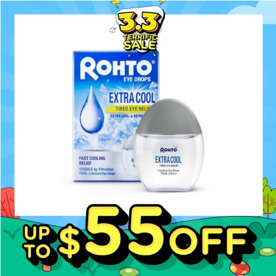 ROHTO EYE DROPS Eye Drops Extra Cool (Sterile + Fast Cooling  Relief + For Tired Eye) 13ml