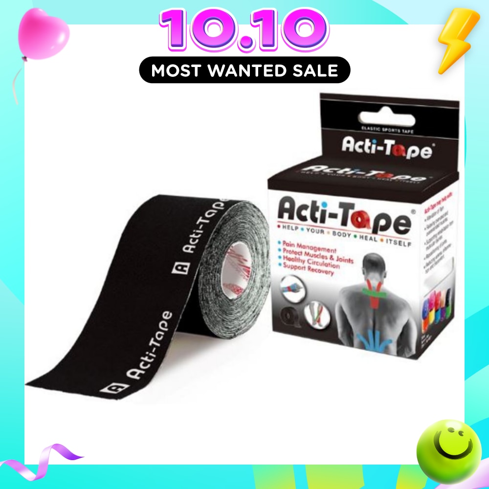 Acti Tape Elastic Therapeutic Tape Black 5m image