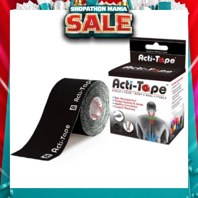 NUTRIWORKS - Acti-Tape Elastic Therapeutic Tape Black 5m