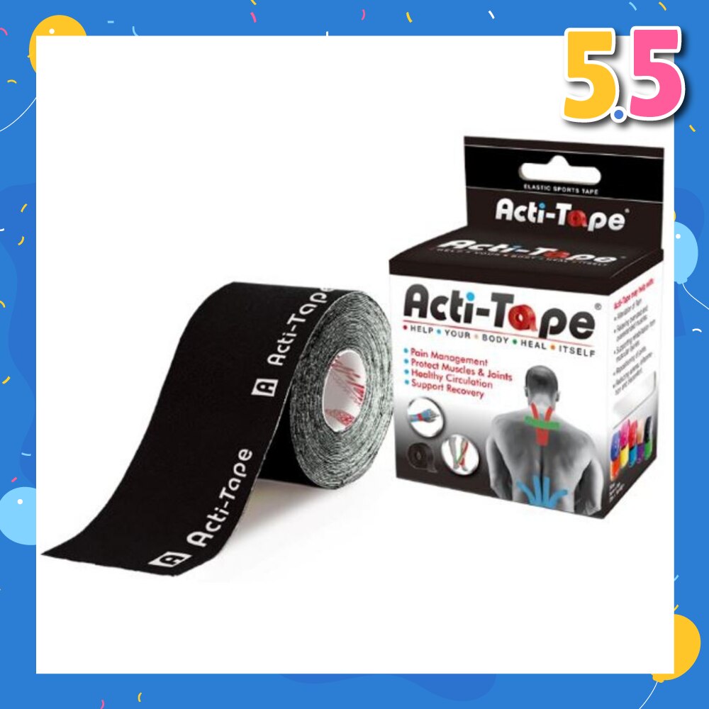 Acti-Tape Elastic Therapeutic Tape Black 5m