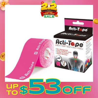 NUTRIWORKS Acti-Tape Elastic Therapeutic Tape Pink 5m