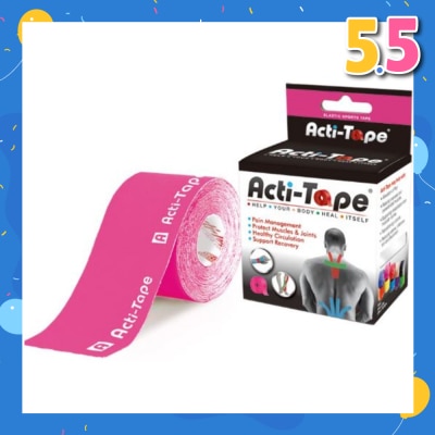 NUTRIWORKS Acti-Tape Elastic Therapeutic Tape Pink 5m