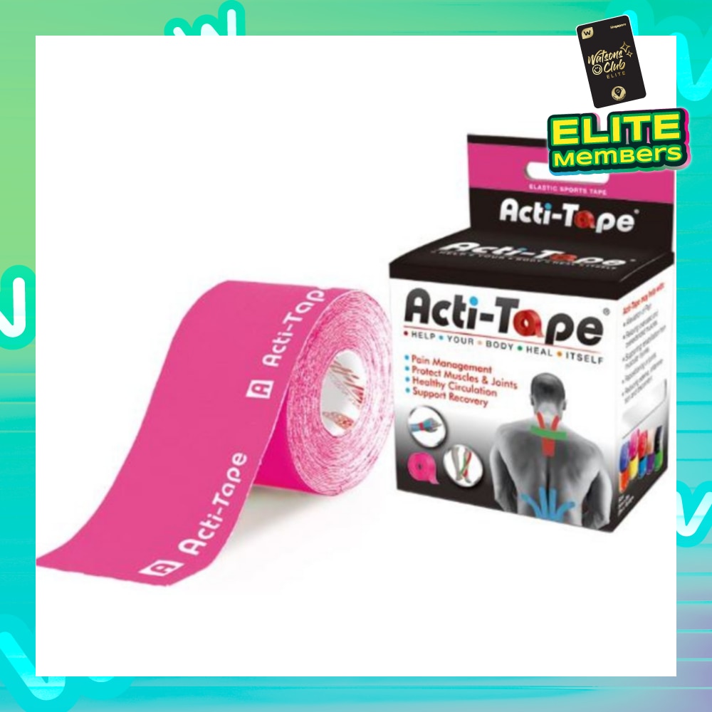 Acti-Tape Elastic Therapeutic Tape Pink 5m