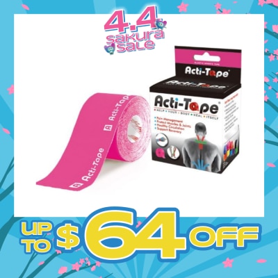 NUTRIWORKS - Acti-Tape Elastic Therapeutic Tape Pink 5m
