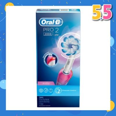 ORAL-B PRO2 2000 Rechargeable Electric Toothbrush Pink