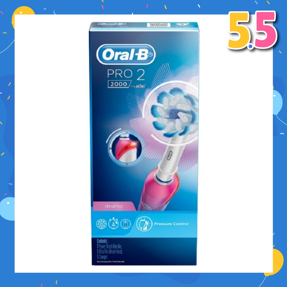 PRO2 2000 Rechargeable Electric Toothbrush Pink