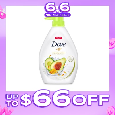 DOVE - Go Fresh Avocado + Calendula Invigorating Hydration Body Wash 1000ml