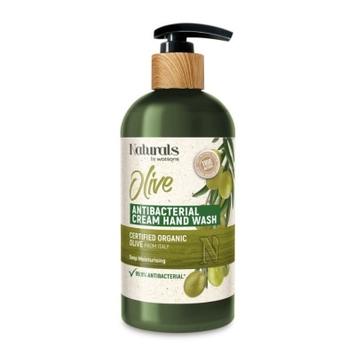 NATURALS BY WATSONS Olive Antibacterial Cream Hand Wash (Reduces 99.9% Bacteria + Free From Paraben & Alcohol +  Deep Moisturisation) 400ml