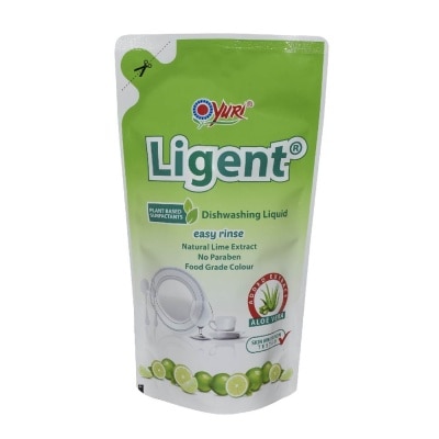 YURI Ligent Antibacterial Dishwashing Liquid Refill Lime 600ml