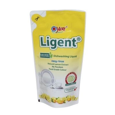 YURI Ligent Antibacterial Dishwashing Liquid Refill Lemon 600ml