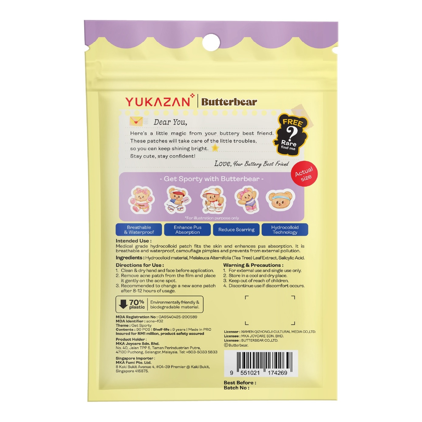 Acne Healing Patch Butterbear Get Sporty 30s