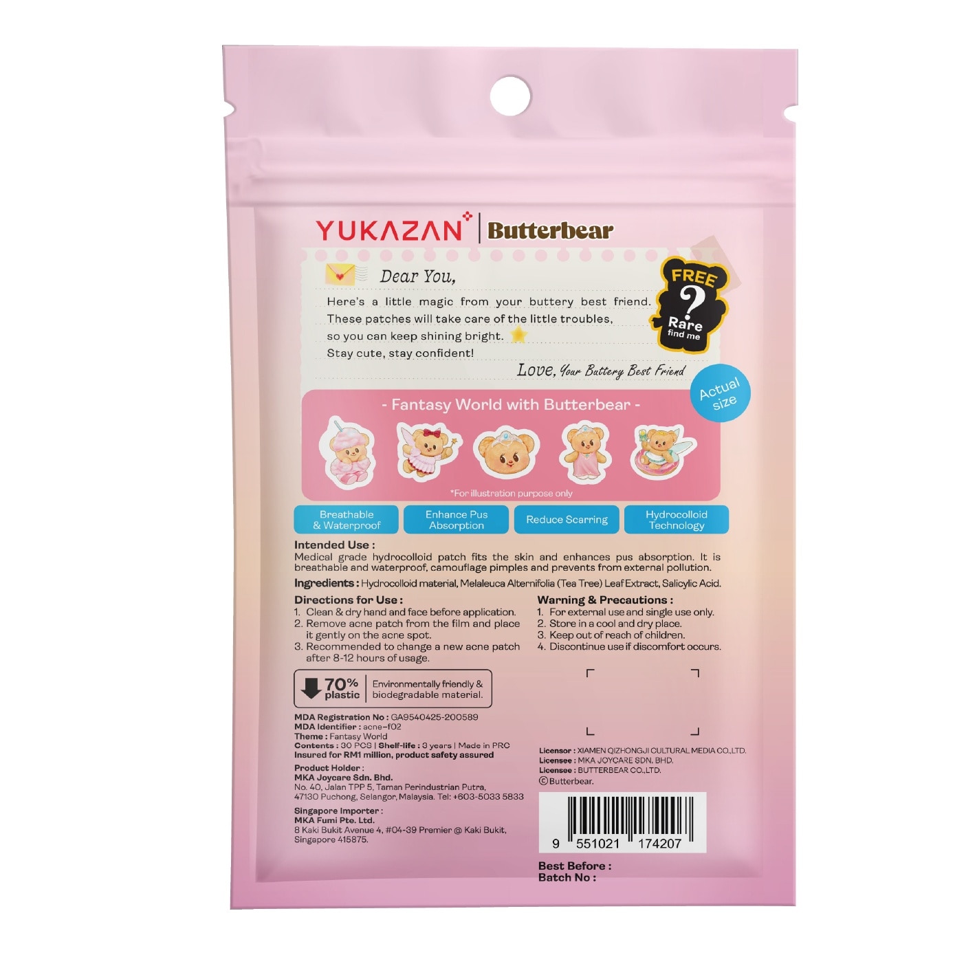 Acne Healing Patch Butterbear Fantasy World 30s