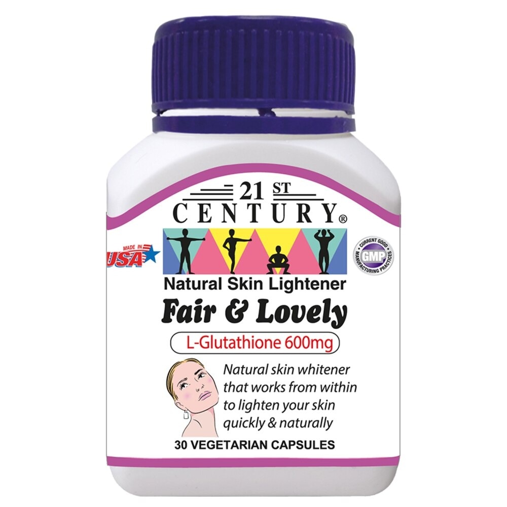 Fair & Lovely L-Glutathione 600mg Vegetarian Capsules (Natural Skin Lightener) 30s