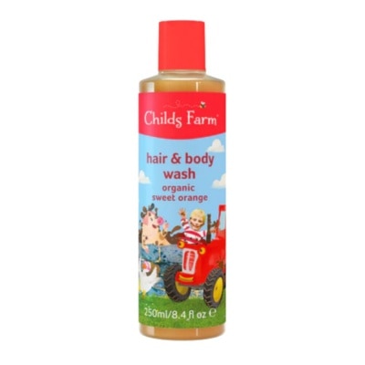 CHILDS FARM Sweet Orange Hair & Body Wash (Suitable For Newborns & Older + Suitable For Sensitive & Eczema Prone Skin) 250ml