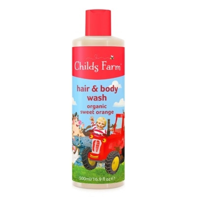 CHILDS FARM Sweet Orange Hair & Body Wash (Suitable For Newborns & Older + Suitable For Sensitive & Eczema Prone Skin) 500ml