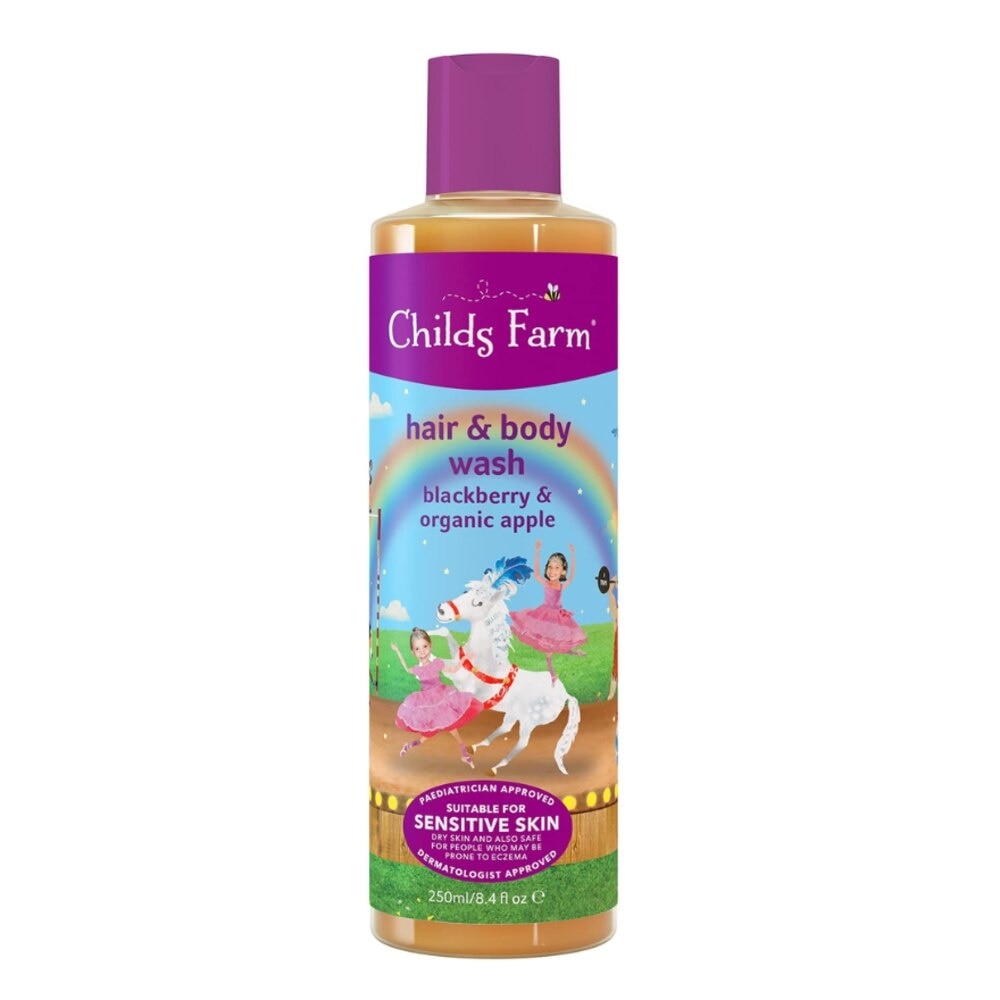 Blackberry & Organic Apple Hair & Body Wash (Suitable For Newborns & Older + Suitable For Sensitive & Eczema Prone Skin) 250ml