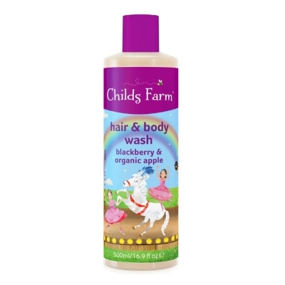 CHILDS FARM Blackberry & Organic Apple Hair & Body Wash (Suitable For Newborns & Older + Suitable For Sensitive & Eczema Prone Skin) 500ml