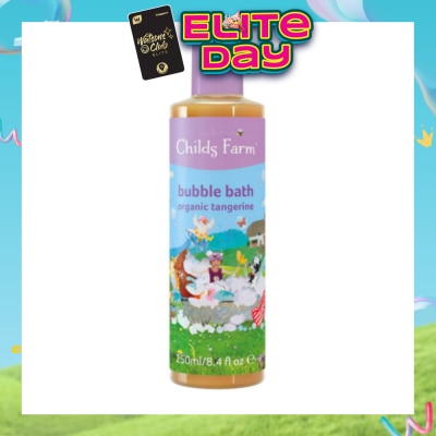 CHILDS FARM - Bubble Bath Organic Tangerine (Suitable For Newborns & Older + Suitable For Sensitive & Eczema Prone Skin) 250ml (Expiry: Jul`2026)