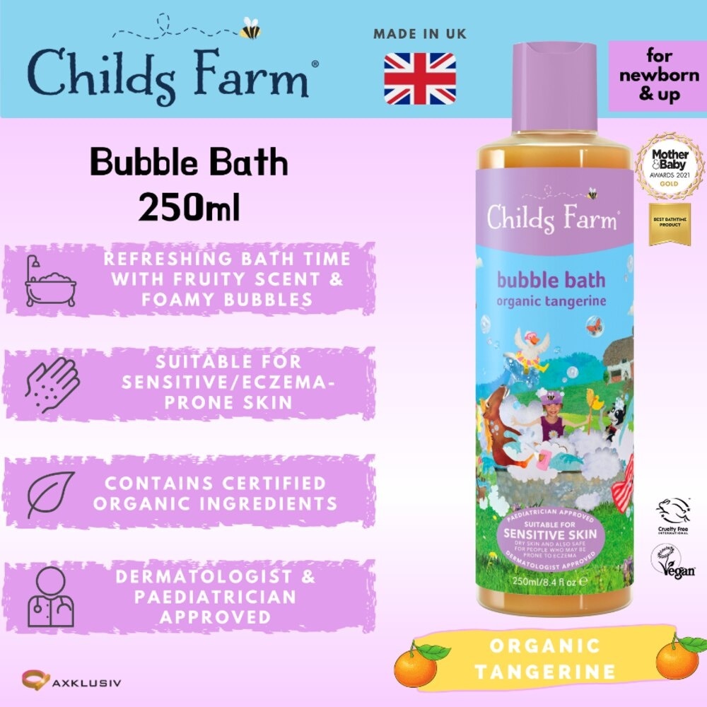 Bubble Bath Organic Tangerine (Suitable for newborns and upwards) 250ml