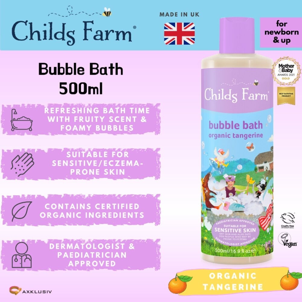 Bubble Bath Organic Tangerine (Suitable for newborns and upwards) 500ml