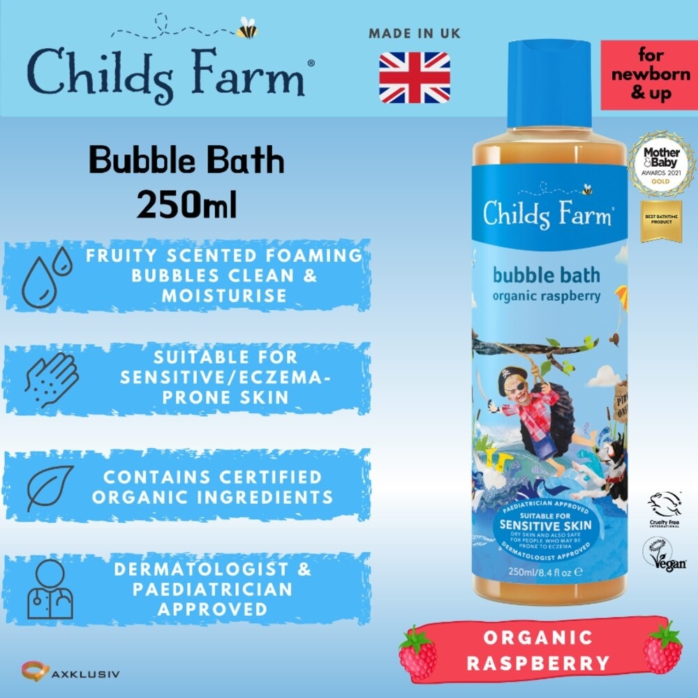 Bubble Bath Organic Raspberry (Suitable for newborns and upwards) 250ml