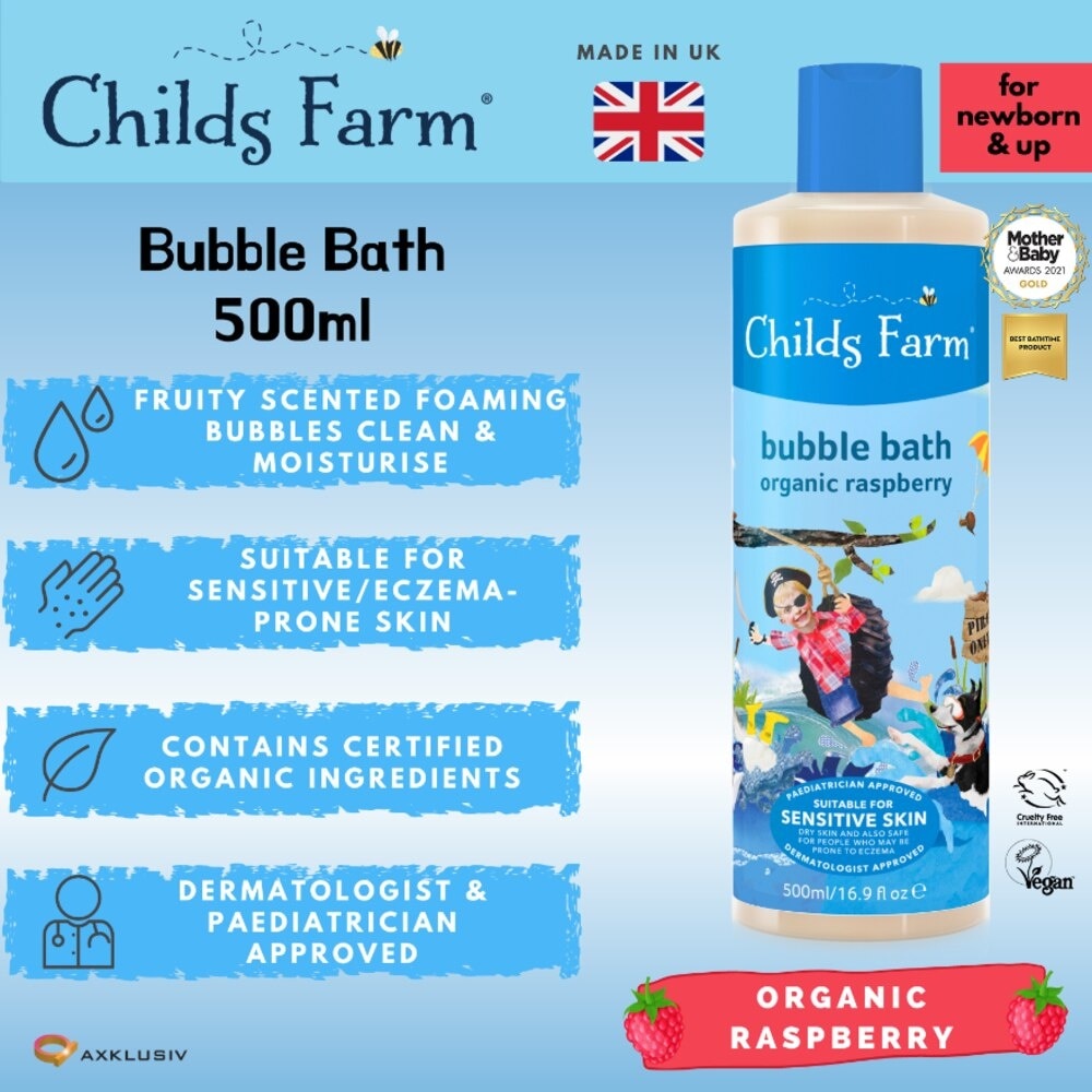 Bubble Bath Organic Raspberry (Suitable for newborns and upwards) 500ml