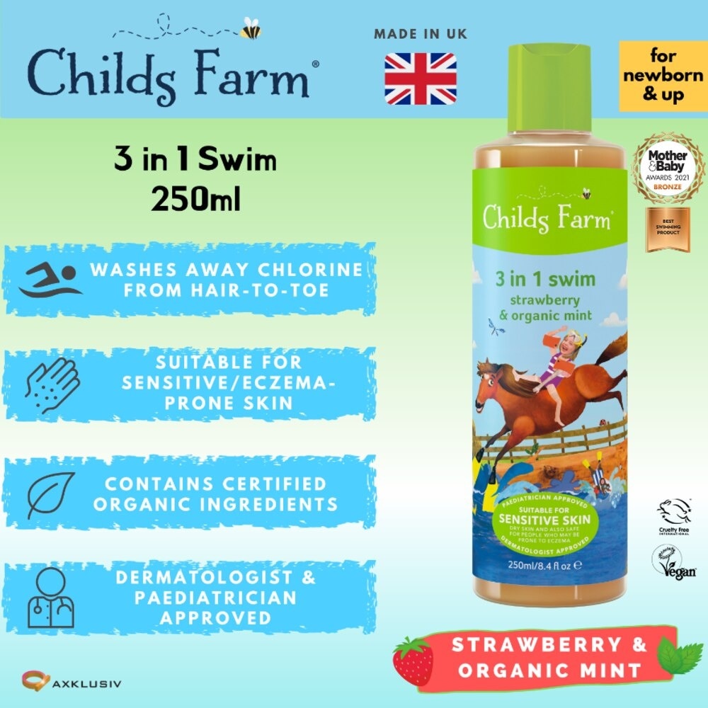 4 in 1 Swim Strawberry & Organic Mint (Suitable for newborns and upwards) 250ml