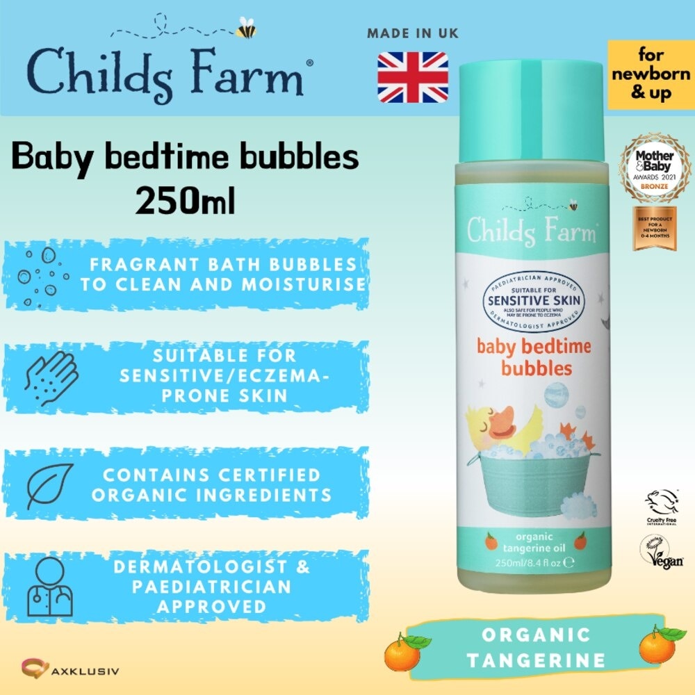 Baby Bedtime Bubbles Organic Tangerine (Suitable for newborns and upwards) 250ml