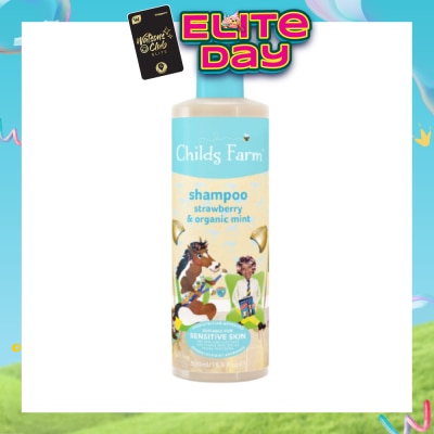CHILDS FARM - Shampoo Strawberry & Organic Mint (Suitable For Newborns & Older + Suitable For Sensitive & Eczema Prone Skin) 500ml