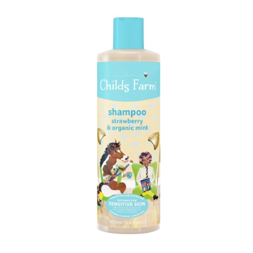 Shampoo Strawberry & Organic Mint (Suitable For Newborns & Older + Suitable For Sensitive & Eczema Prone Skin) 500ml