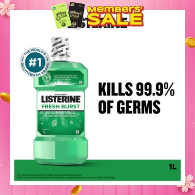 LISTERINE Listerine Freshburst Mouthwash With Spearmint & 4 Essential Oil 1000ml