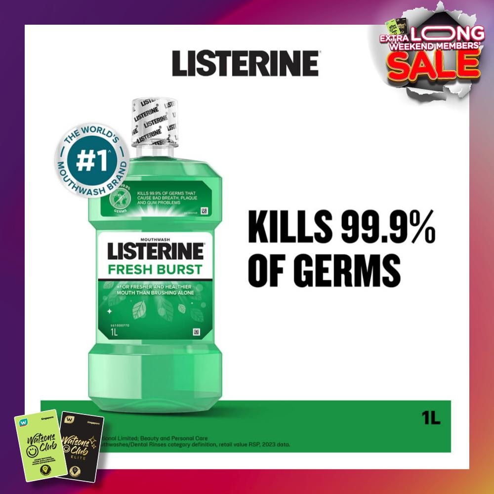 Listerine Freshburst Mouthwash With Spearmint & 4 Essential Oil 1000ml