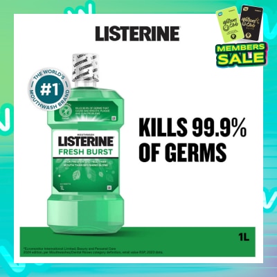 LISTERINE Listerine Freshburst Mouthwash With Spearmint & 4 Essential Oil 1000ml