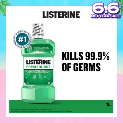 LISTERINE Listerine Freshburst Mouthwash With Spearmint & 4 Essential Oil 1000ml