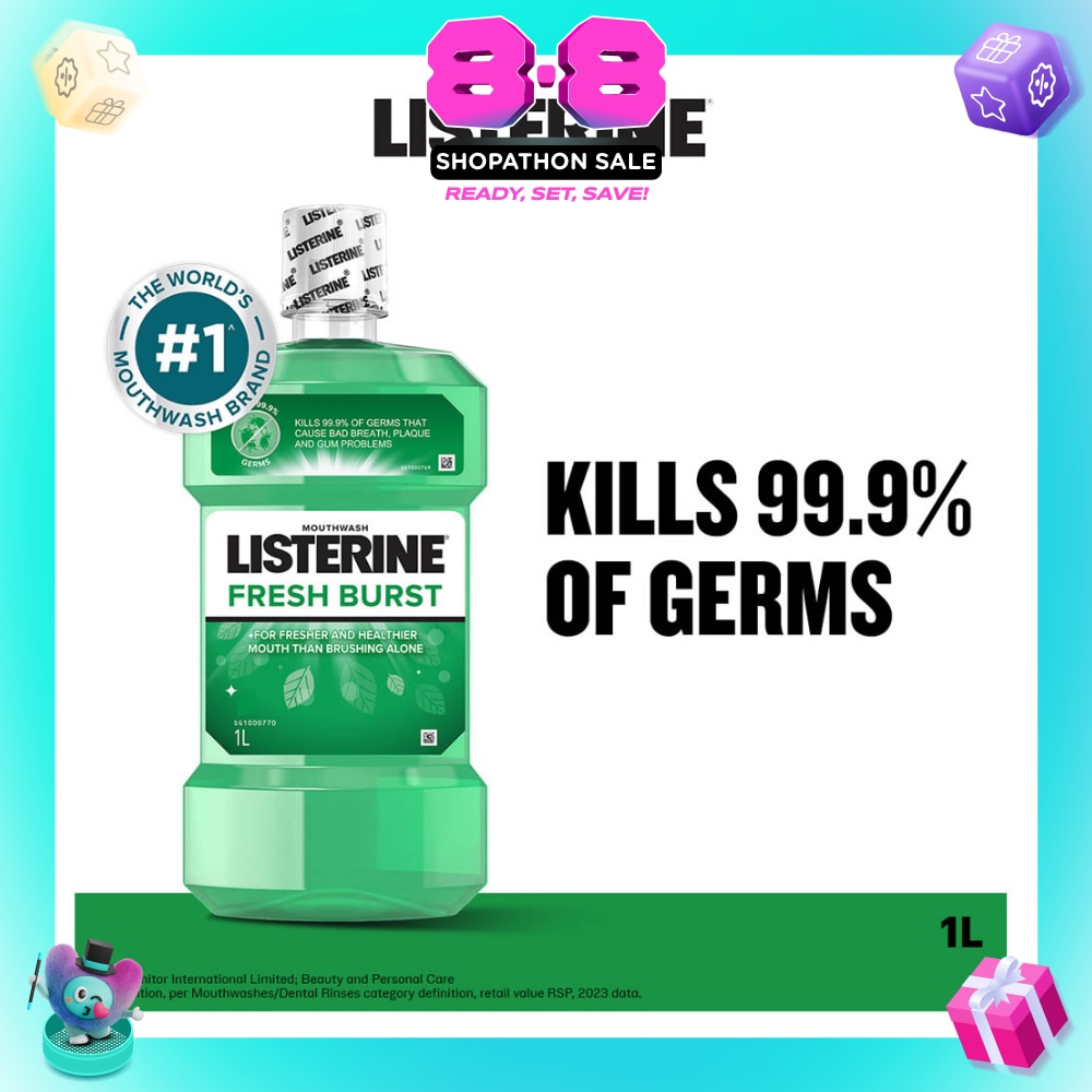 Listerine Freshburst Mouthwash With Spearmint & 4 Essential Oil 1000ml