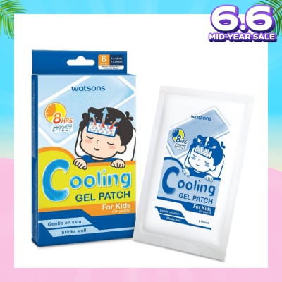 WATSONS Cooling Fever Gel Patch Kids (Suitable for Above 3 Years Old + Up to 8 Hours Cooling Effect) 6s