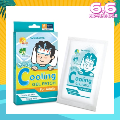 WATSONS Extra Cooling Fever Gel Patch Adults (Up to 8 Hours Cooling Effect + 3X Cooling Ingredients) 6s