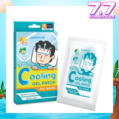 WATSONS Extra Cooling Fever Gel Patch Adults (Up to 8 Hours Cooling Effect + 3X Cooling Ingredients) 6s