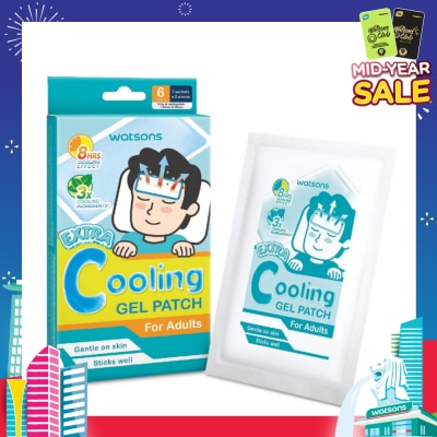 WATSONS Extra Cooling Fever Gel Patch Adults (Up to 8 Hours Cooling Effect + 3X Cooling Ingredients) 6s